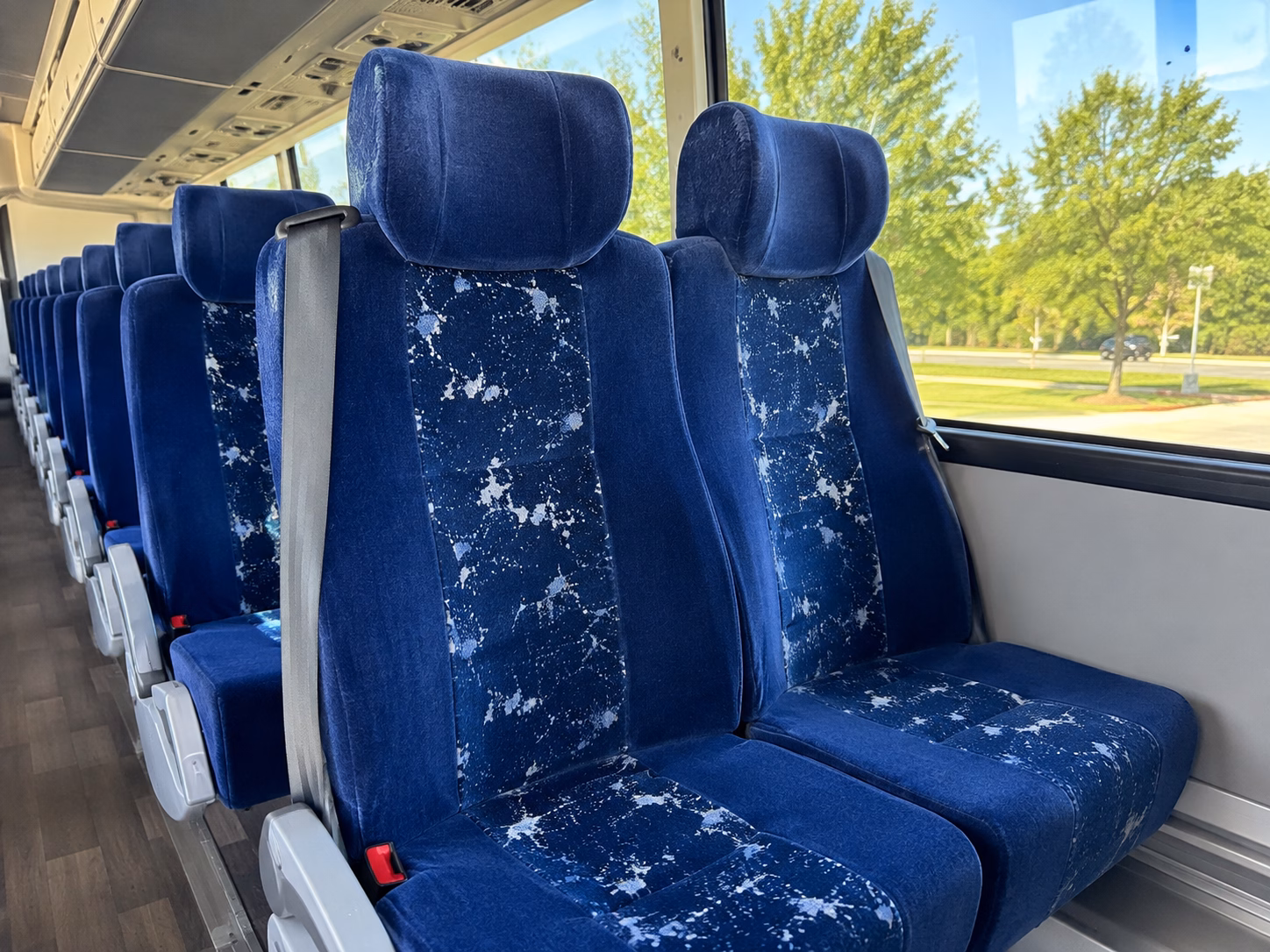 flower mound charter bus interior